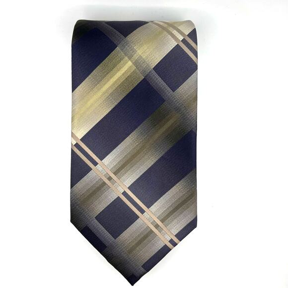 Van Heusen- Men's Tie- Silk Repp Cross Tie - Stain Resistant - Blue & Gray 57" - Picture 4 of 5